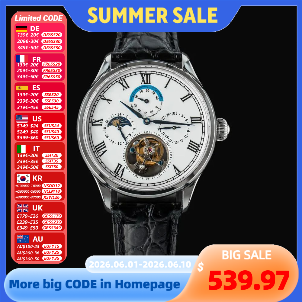 Vintage Watch Crystal - Sugess Men Luxury Tourbillon Watch Original