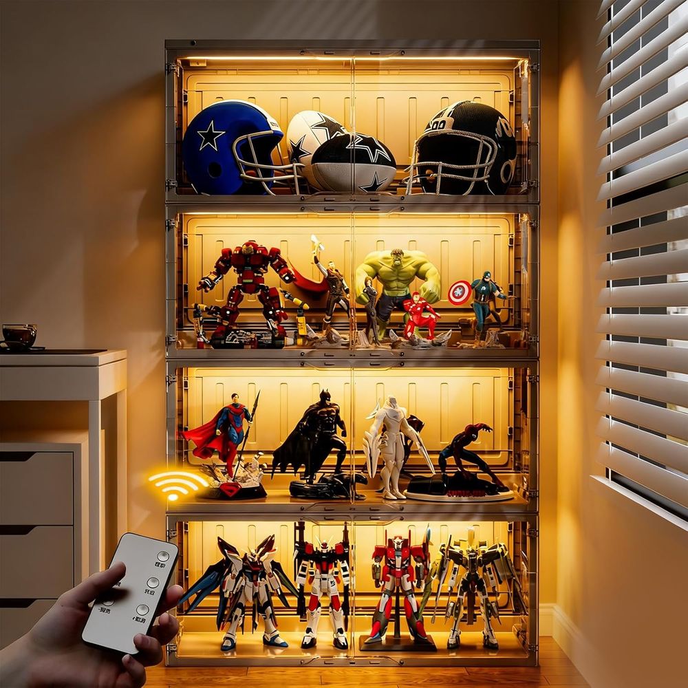 Collectible Collection - Black Glass Display Case with 2-Color