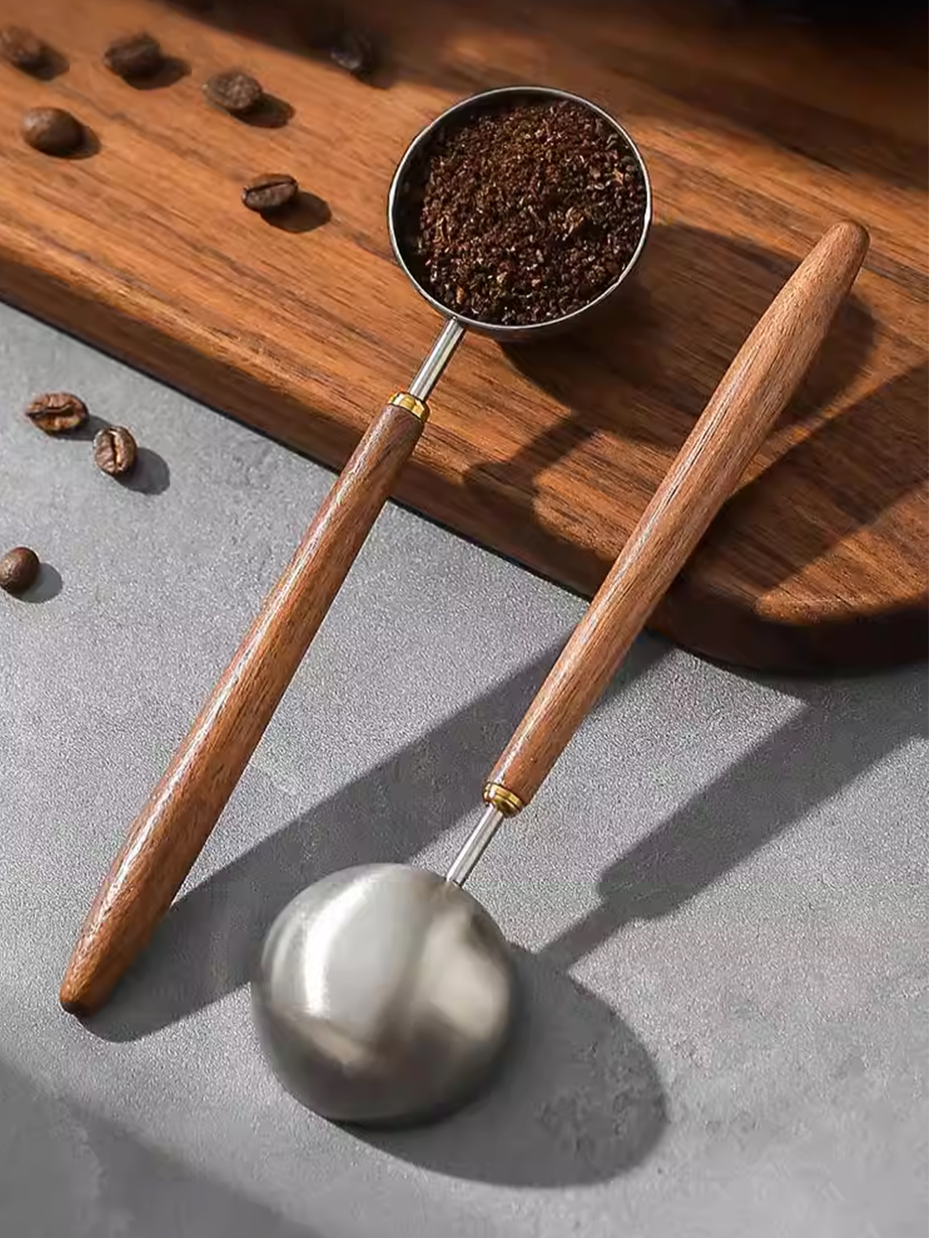 Vintage Collectible Spoons - Coffee Spoon - Vintage Walnut Wood