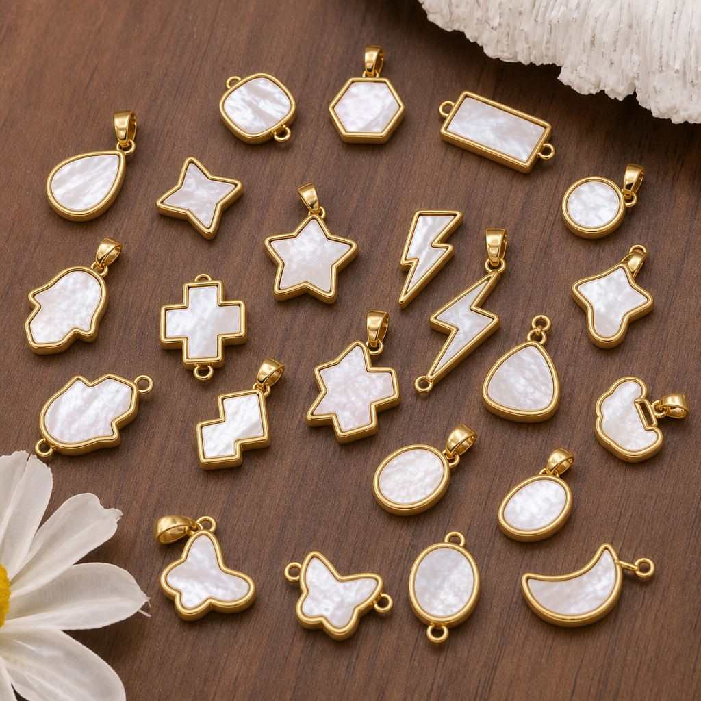 Vintage Item - 2pcs 14K Gold Color Brass with