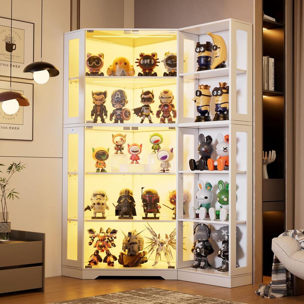 Collectible Collection - 5-Tier Glass Display Cabinet with 3