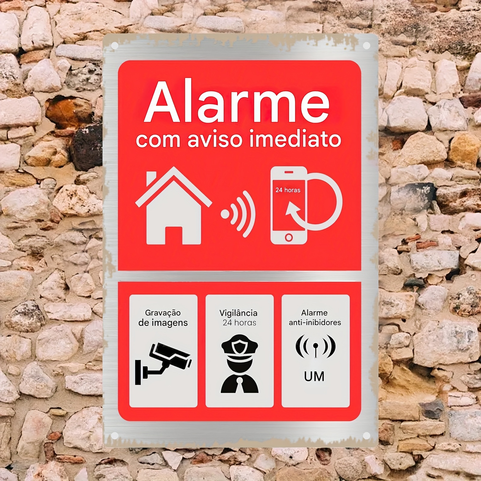 Vintage Item - Vintage Security Camera Alarm Sign -