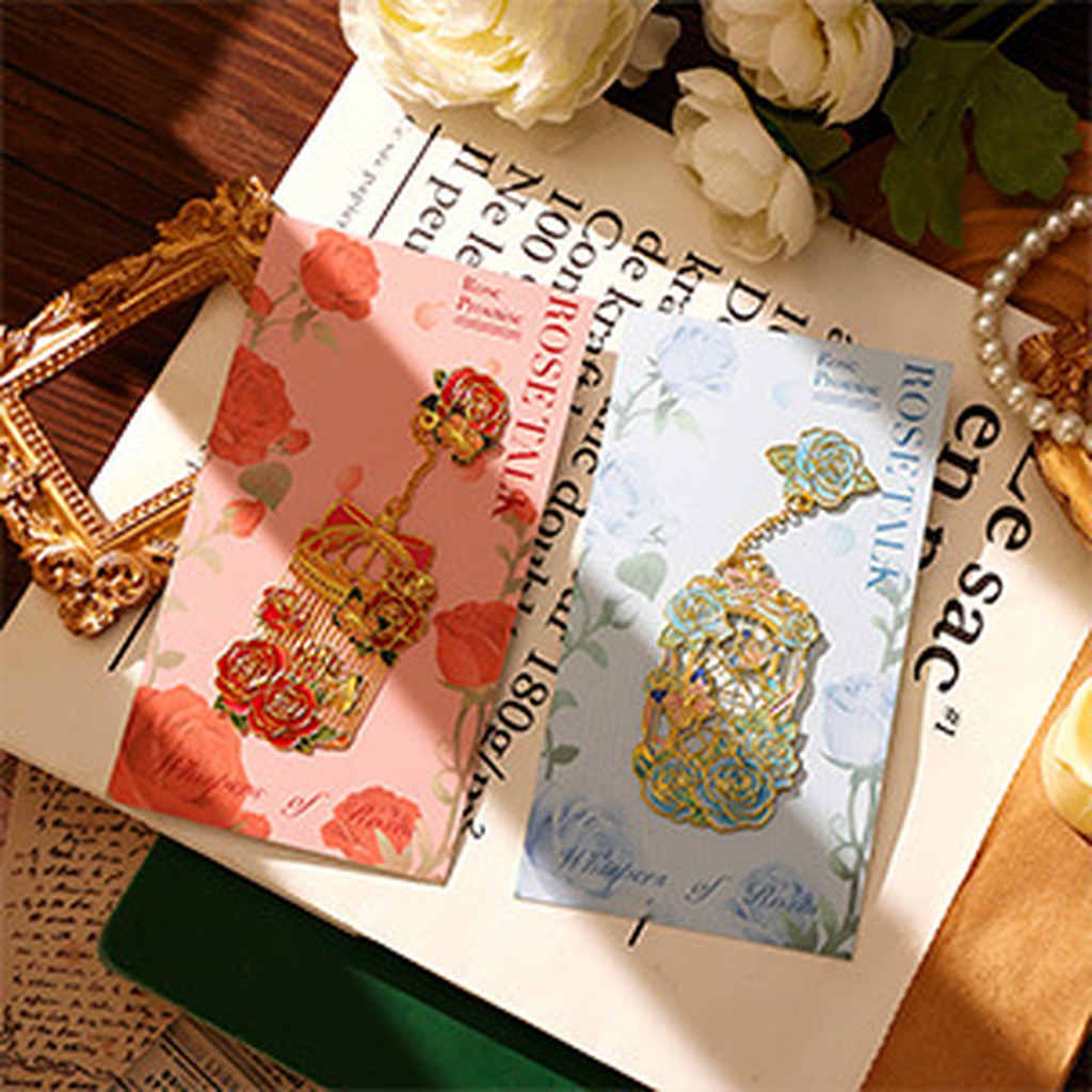 Vintage And Collectible Books - Vintage Hollow Rose Bookmark Delicate Rose