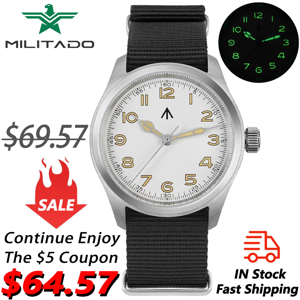 Vintage Watch Crystal - Militado ML08 Quartz Watch VH31 Movement