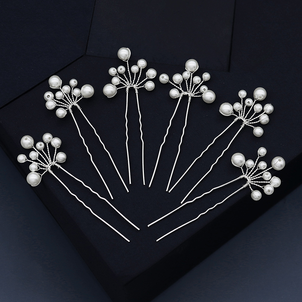Vintage Item - Vintage Pearl Flower Hairpin Set Elegant