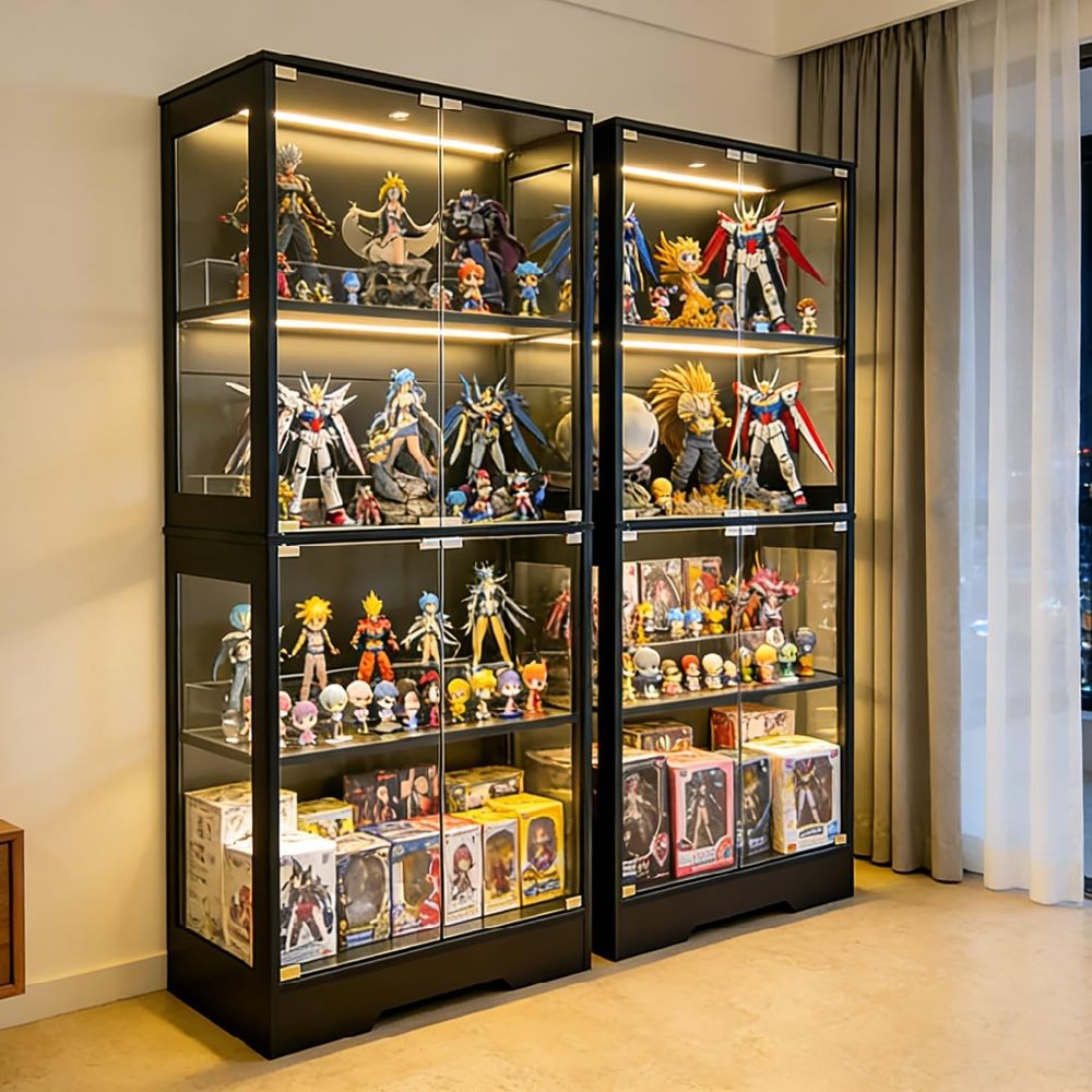 Dual-Tier Glass Display Cabine - Collectible Collection 评论和价格