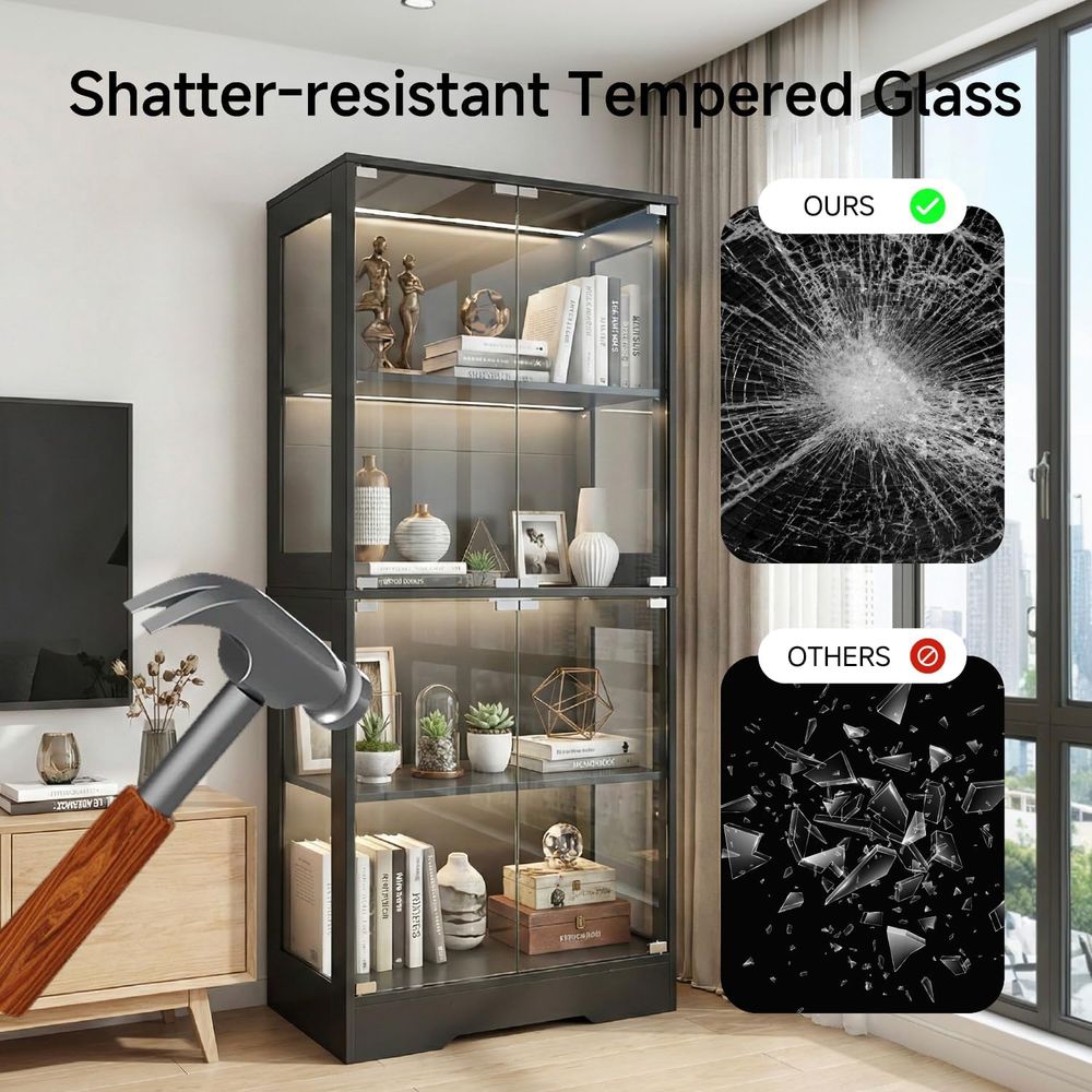 Dual-Tier Glass Display Cabine - Collectible Collection 评论和价格