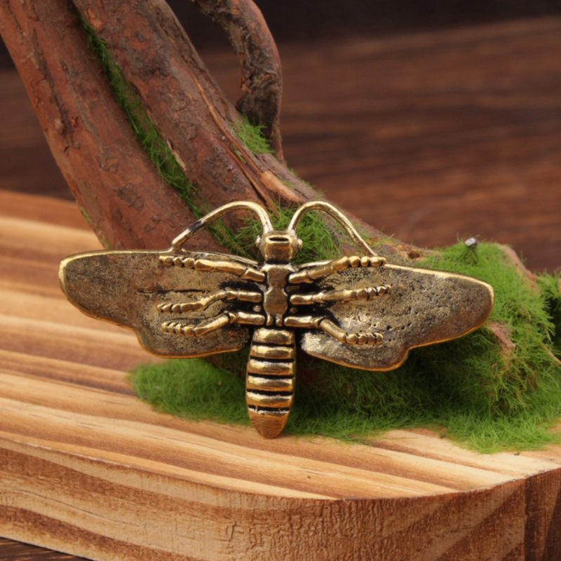 Hot Sale 1/3Pcs Brass Moth Scu - Vintage Collectible Figurines 评论和价格