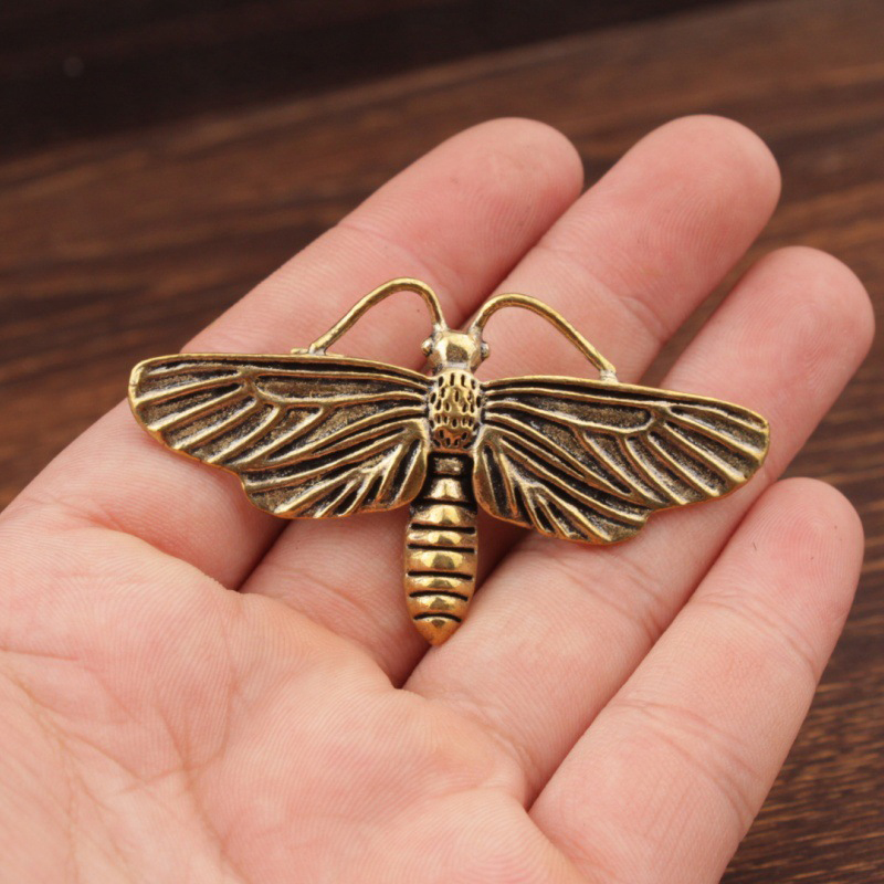 Hot Sale 1/3Pcs Brass Moth Scu - Vintage Collectible Figurines 评论和价格