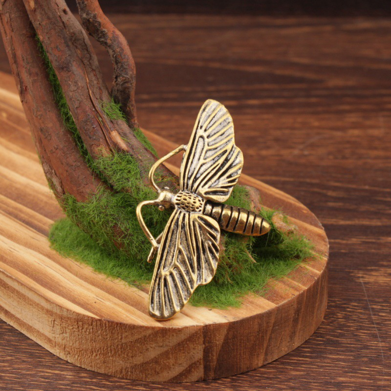 Hot Sale 1/3Pcs Brass Moth Scu - Vintage Collectible Figurines 评论和价格