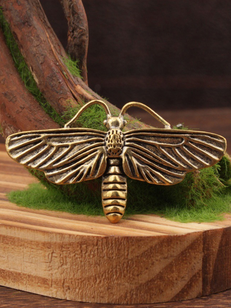 Hot Sale 1/3Pcs Brass Moth Scu - Vintage Collectible Figurines 评论和价格