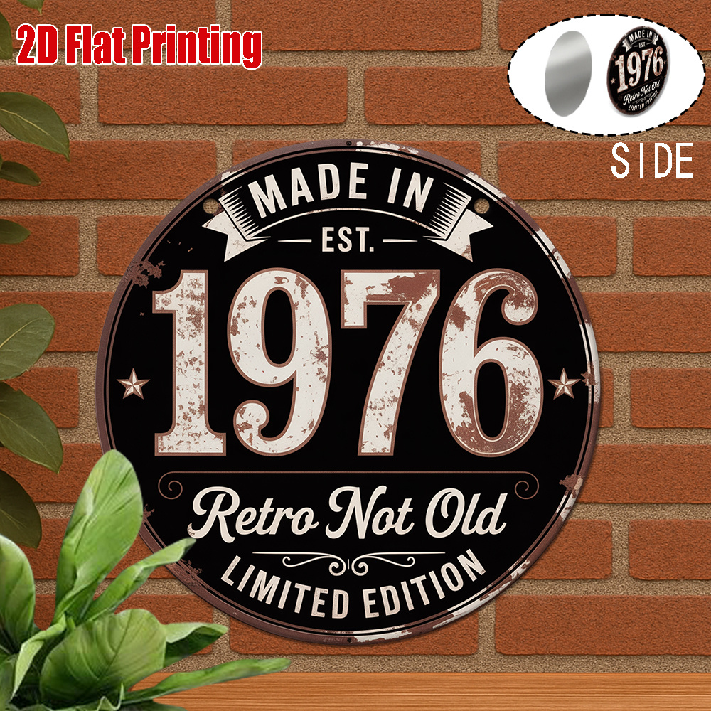 2D Flat, 1pc 1976 Vintage Meta - Vintage Collectible Signs 评论和价格