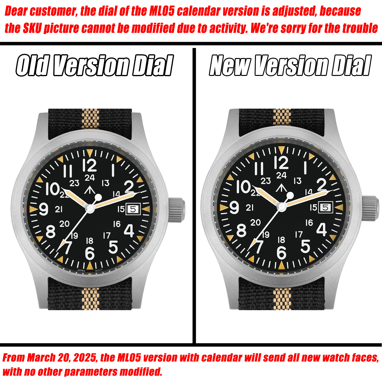 Militado ML05 Military Watch R - Vintage Watch Crystal 评论和价格