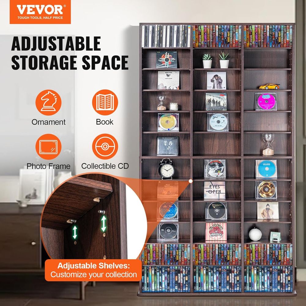 Compact Adjustable Media Stora - Collectible Collection 评论和价格