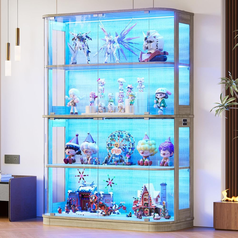47.2 Glass-Door 4-Tier Display - Collectible Collection 评论和价格