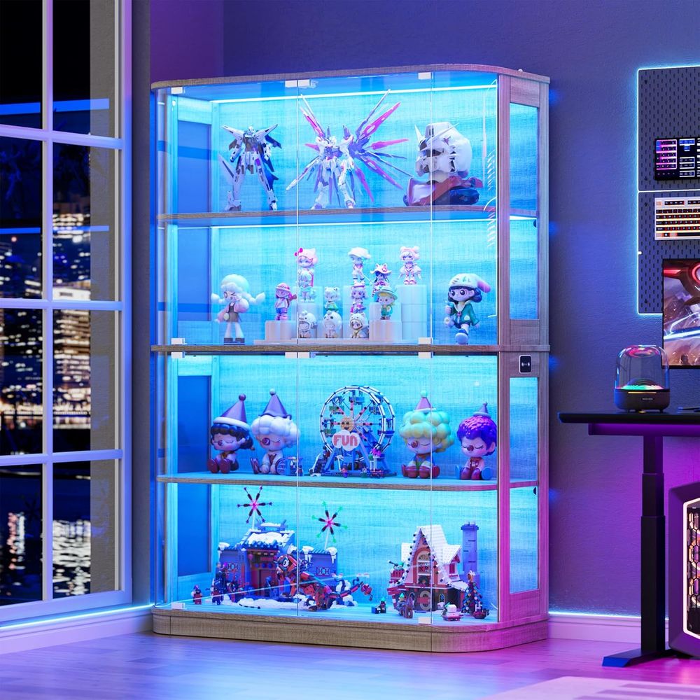 47.2 Glass-Door 4-Tier Display - Collectible Collection 评论和价格