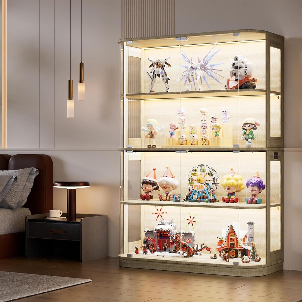 47.2 Glass-Door 4-Tier Display - Collectible Collection 评论和价格