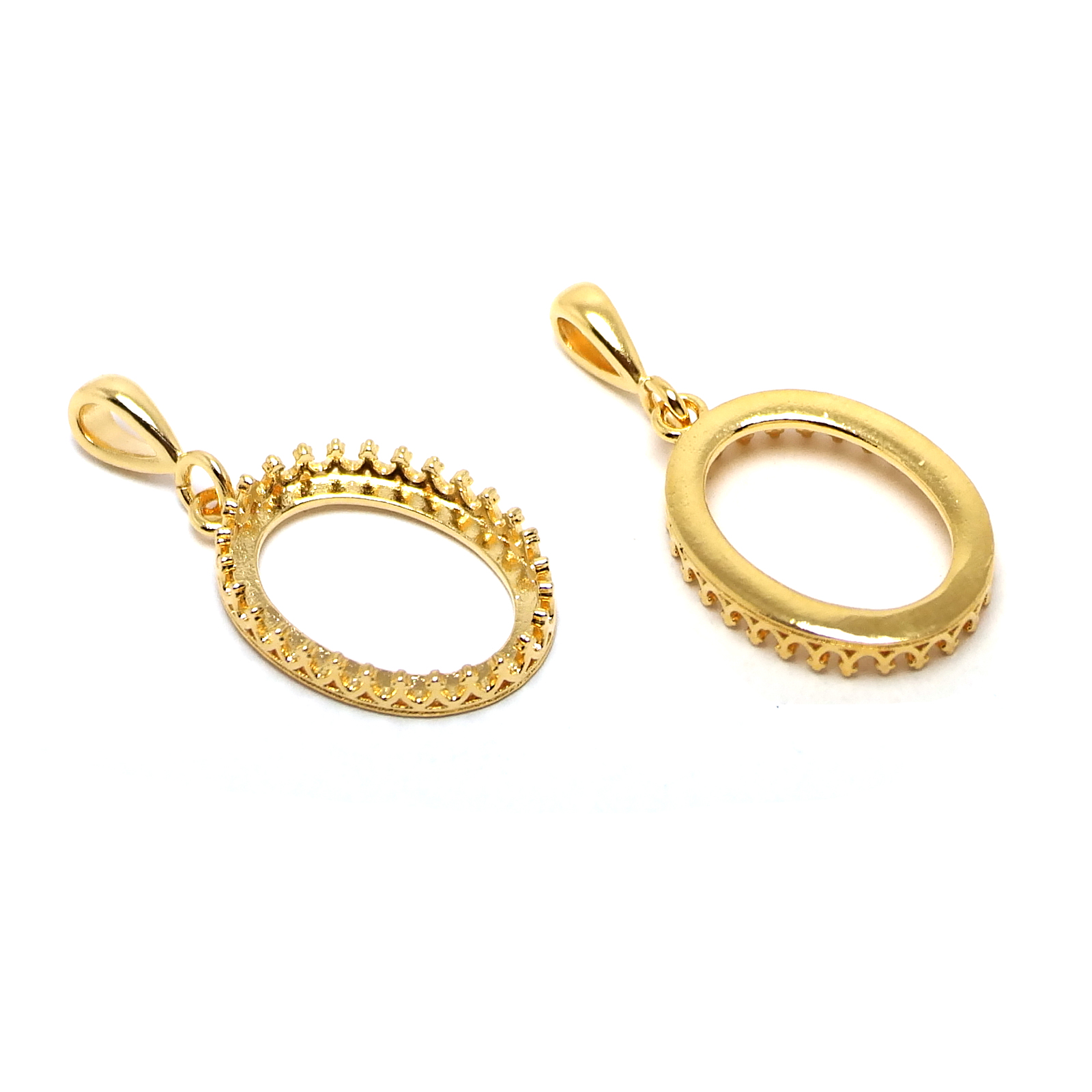 2pcs Crown Drop Necklace Charm - Vintage Item 评论和价格