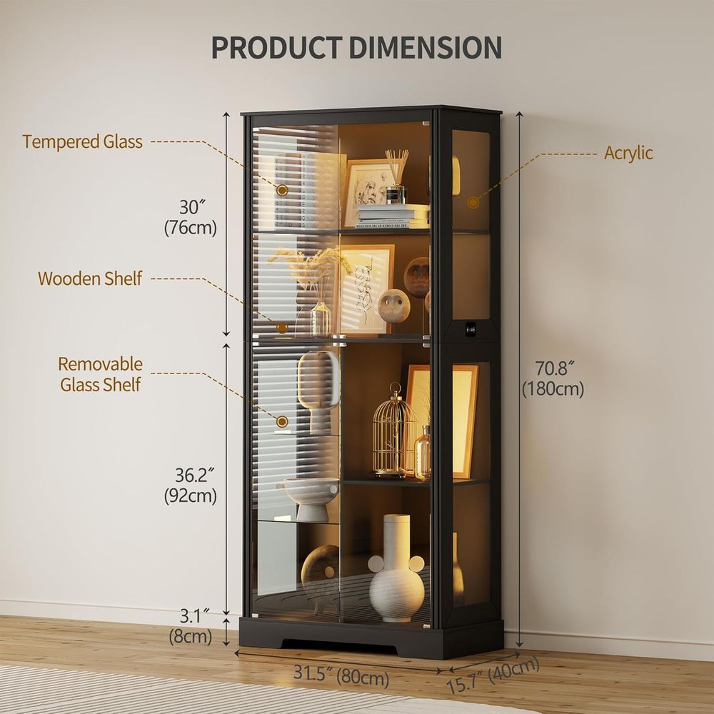 71 Illuminated Glass Curio Cab - Collectible Collection 评论和价格