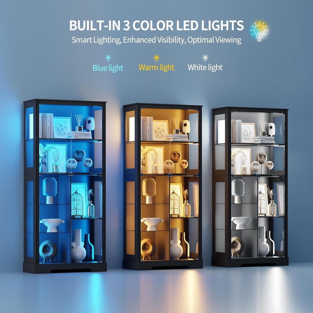 71 Illuminated Glass Curio Cab - Collectible Collection 评论和价格