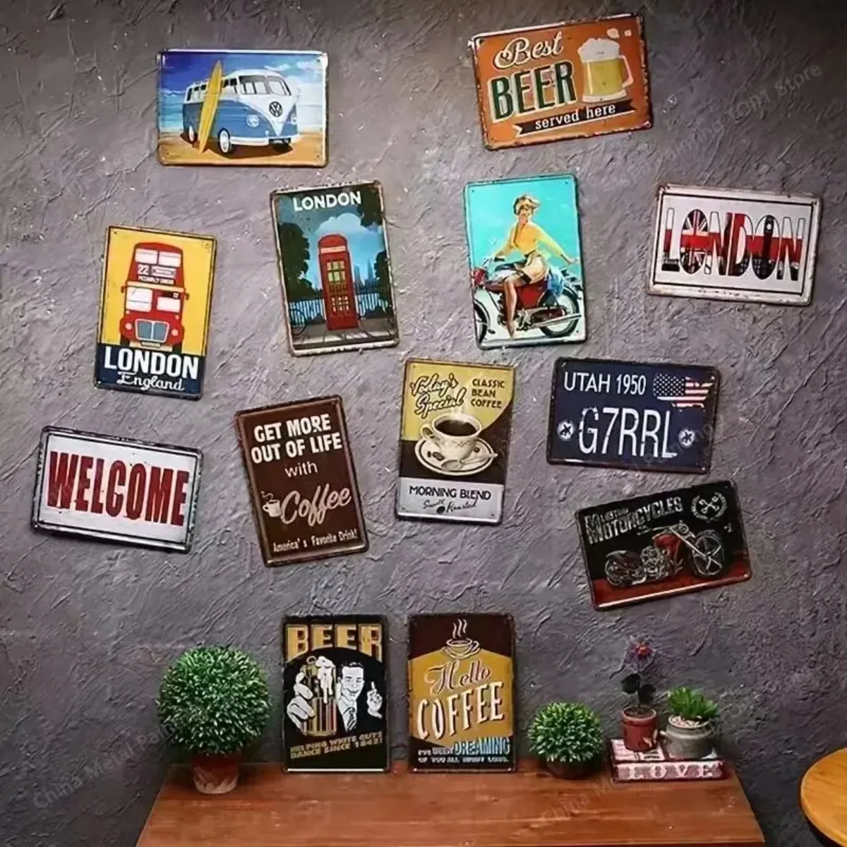 1pc 2D Flat Interesting Vintag - Vintage Collectible Signs 评论和价格