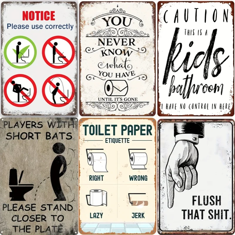 Funny Word Bathroom Decor Wari - Vintage Collectible Signs 评论和价格