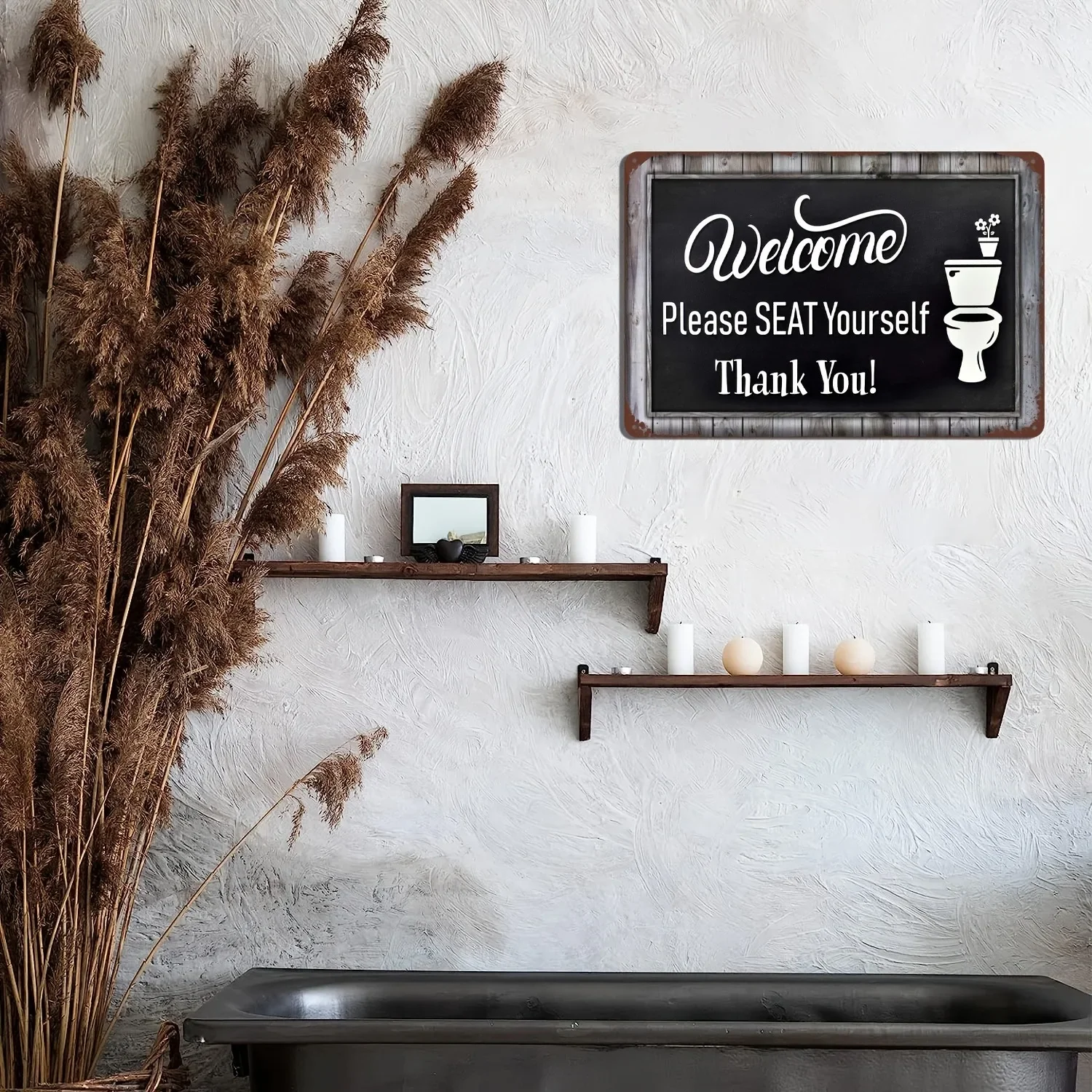 Funny Word Bathroom Decor Wari - Vintage Collectible Signs 评论和价格