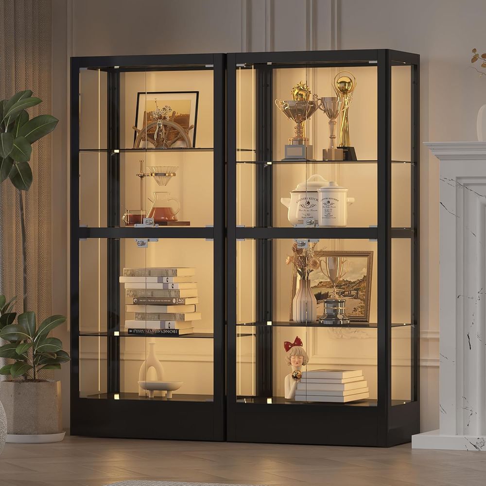 4-Sided Lockable Glass Display - Collectible Collection 评论和价格