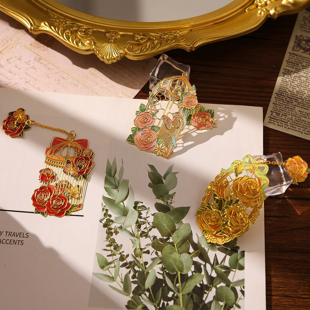 Vintage Hollow Rose Bookmark D - Vintage And Collectible Books 评论和价格