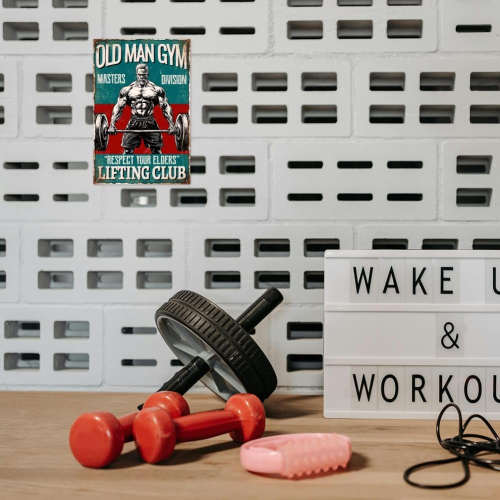 Vintage Old Man Gym Metal Tin  - Vintage Collectible Signs 评论和价格