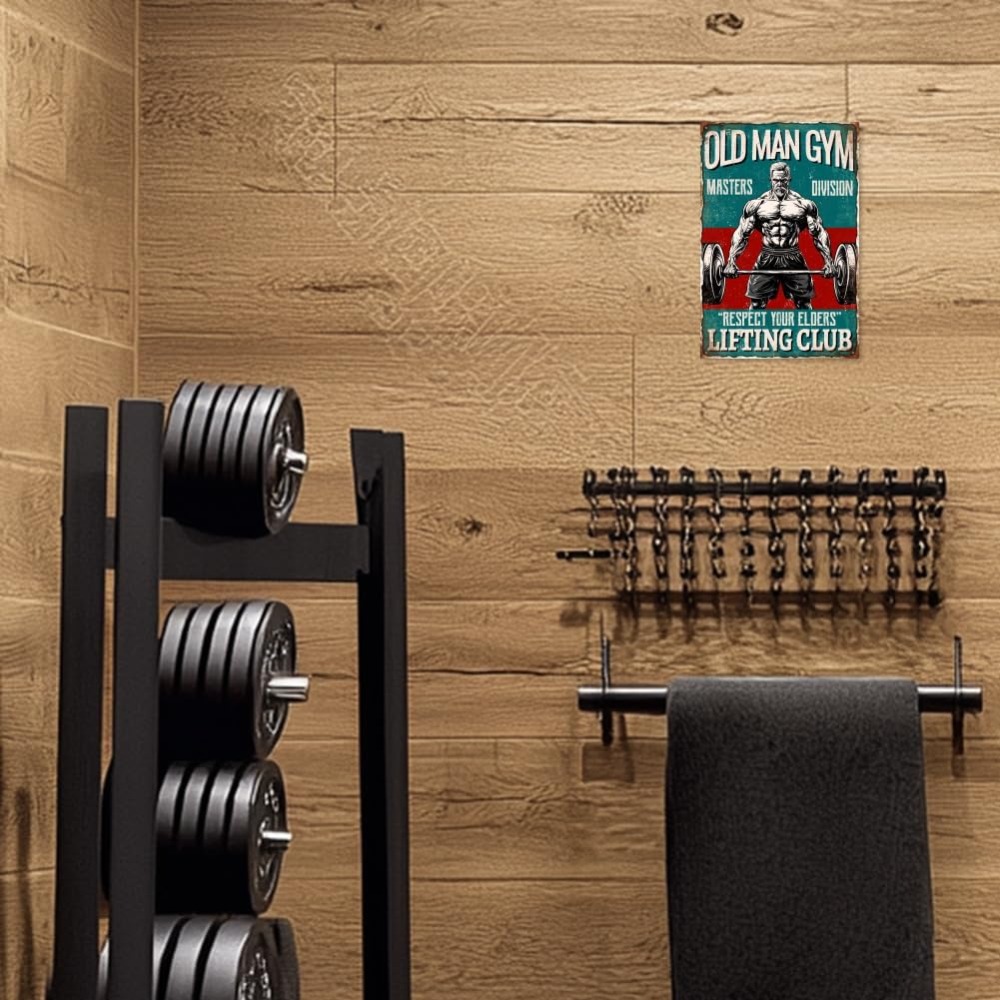 Vintage Old Man Gym Metal Tin  - Vintage Collectible Signs 评论和价格