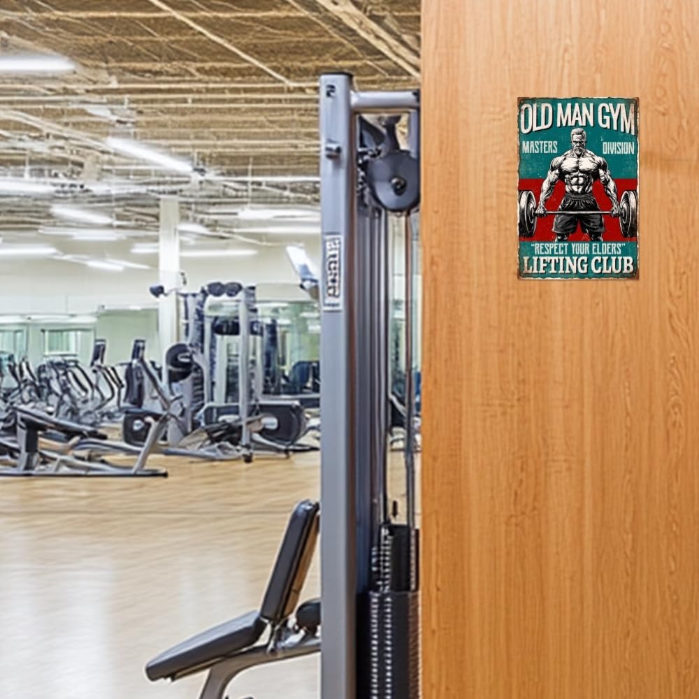 Vintage Old Man Gym Metal Tin  - Vintage Collectible Signs 评论和价格