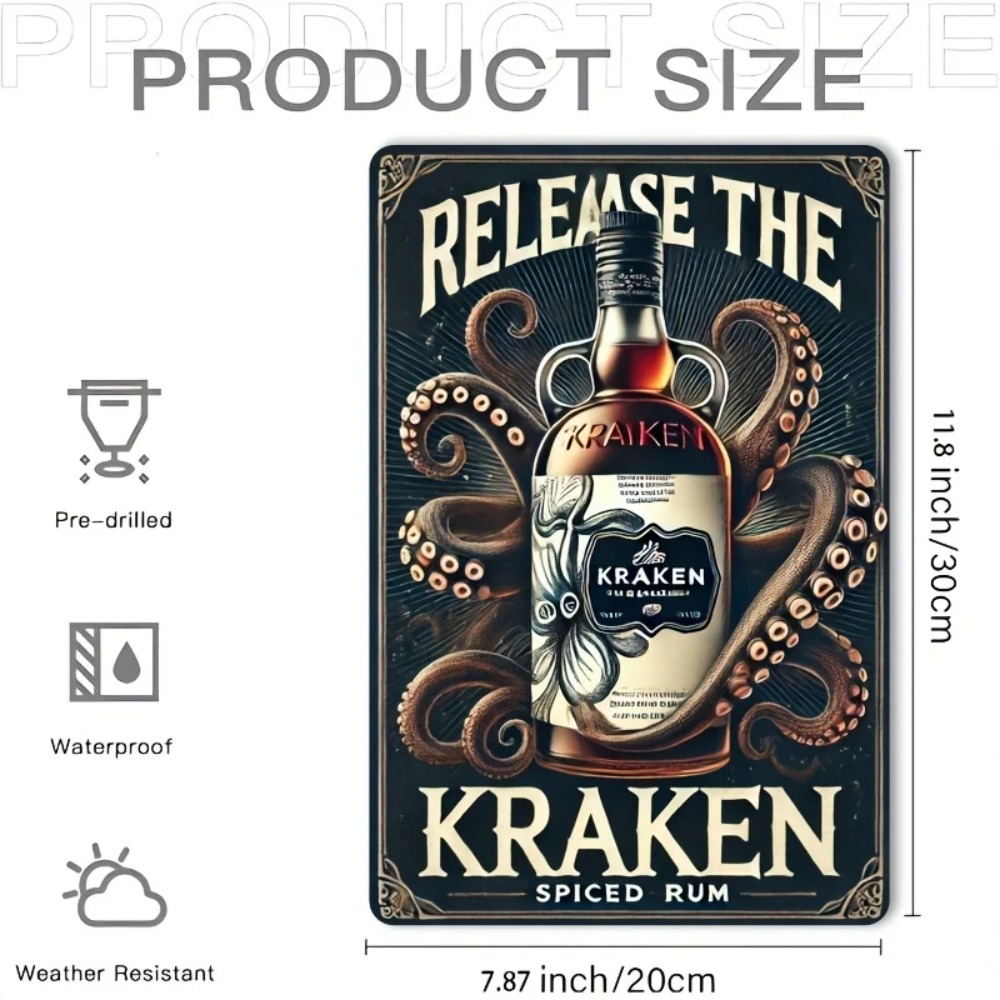 Vintage Kraken Spiced Rum Meta - Vintage Collectible Signs 评论和价格