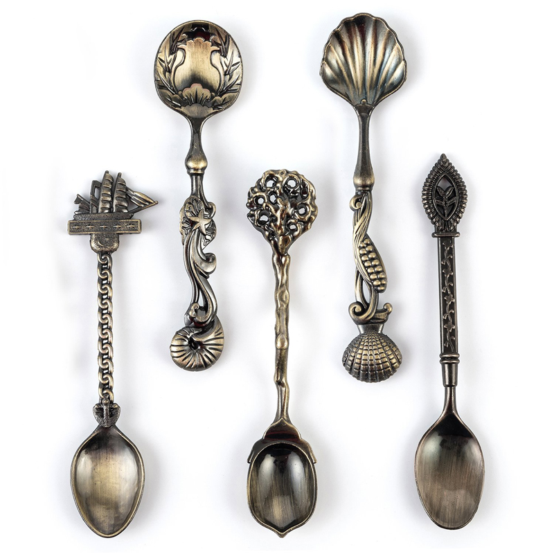 MR 5Pcs Vintage Royal Style Br - Vintage Collectible Spoons 评论和价格