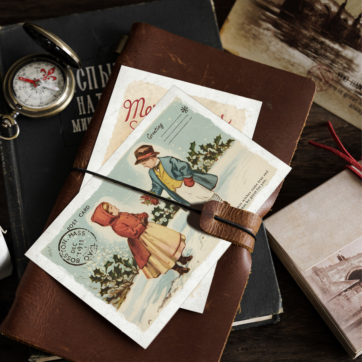 12pcs Vintage Christmas Stamp  - Vintage Collectible Stamps 评论和价格