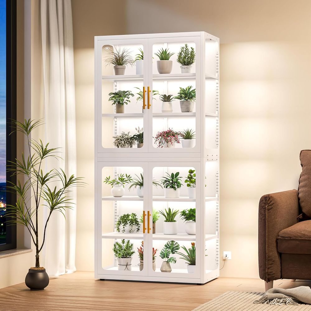 68 White Glass Display Cabinet - Collectible Collection 评论和价格