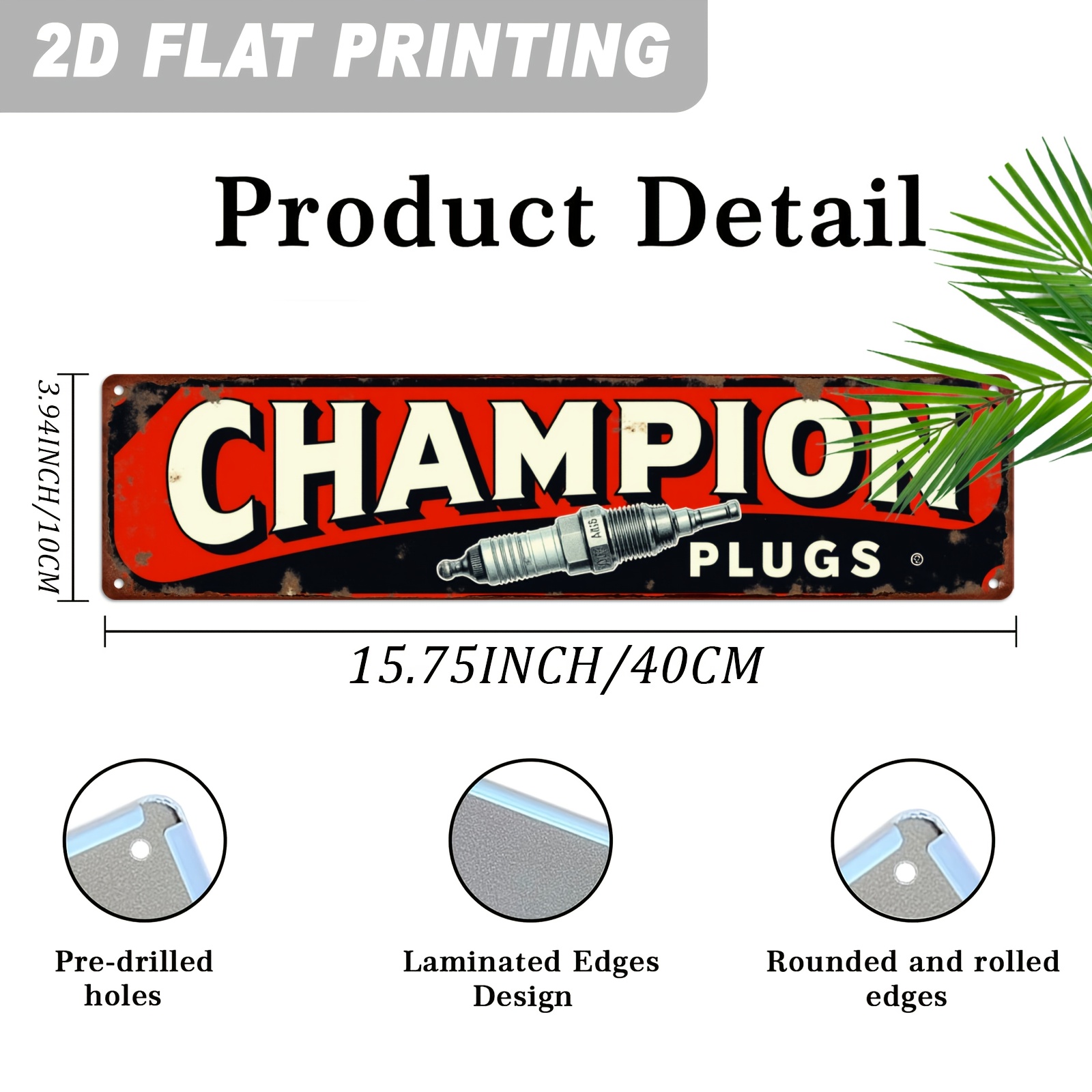 2D Flat, 1pc Champion Plugs Vi - Vintage Collectible Signs 评论和价格