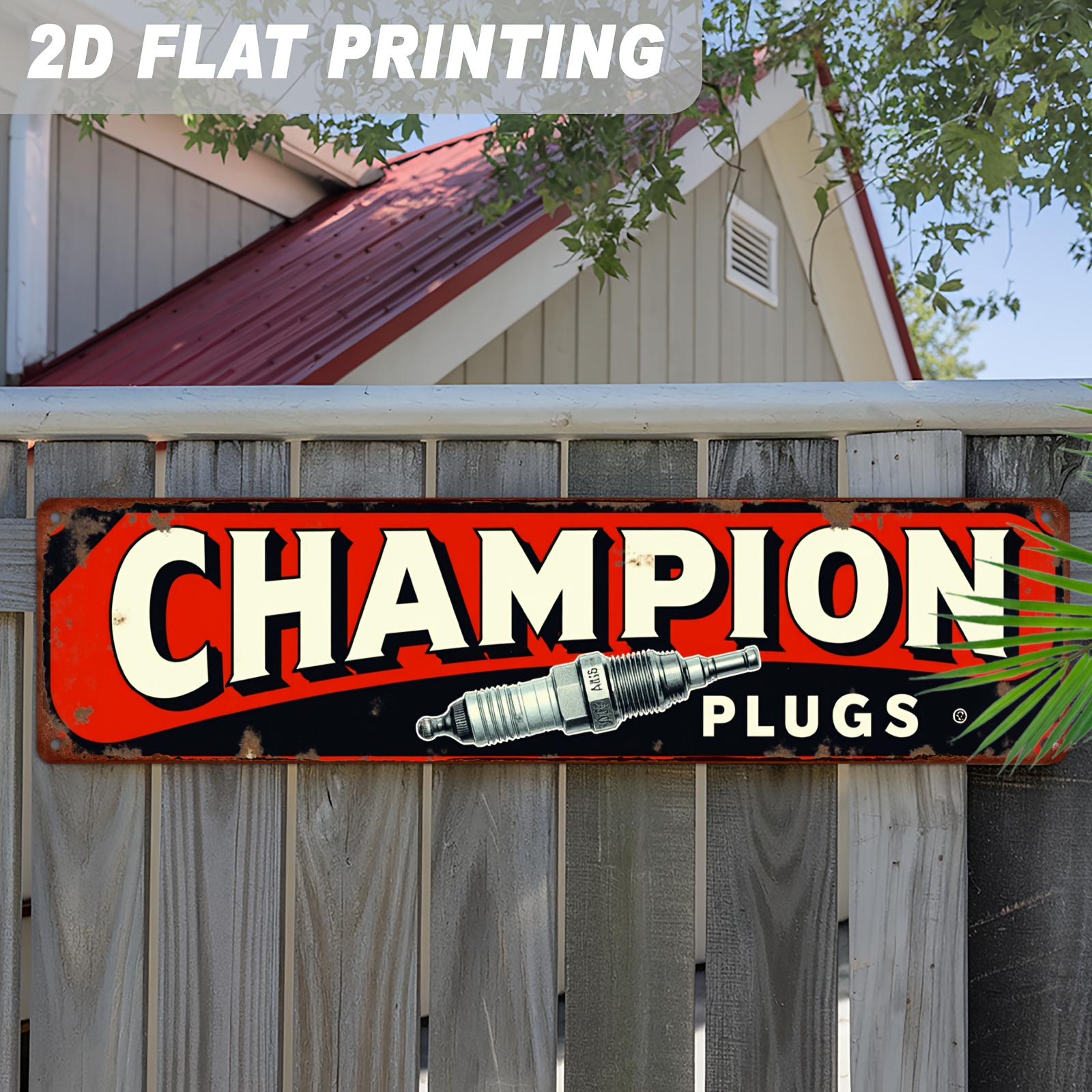 2D Flat, 1pc Champion Plugs Vi - Vintage Collectible Signs 评论和价格
